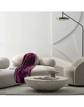 GREENWICH POLO CLUB ΚΟΥΒΕΡΤΑ ΚΑΝΑΠΕ FLEECE 130Χ170 ESSENTIAL 4440 BORDEAUX