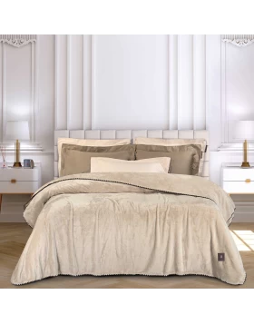 GREENWICH POLO CLUB ΚΟΥΒΕΡΤΑ FLEECE 220X240 ESSENTIAL 4438 BEIGE