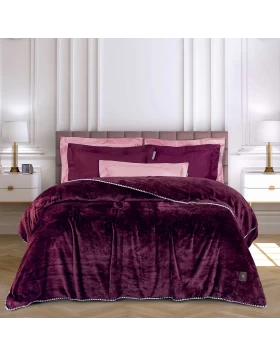 GREENWICH POLO CLUB ΚΟΥΒΕΡΤΑ FLEECE 170X240 ESSENTIAL 4440 BORDEAUX