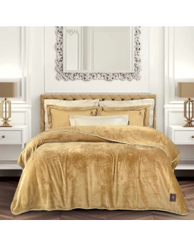 GREENWICH POLO CLUB ΚΟΥΒΕΡΤΑ FLEECE 170X240 ESSENTIAL 4441 OCHRE