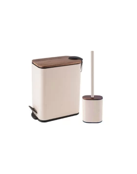 Σετ Κάδος Μπάνιου 5L & Πιγκάλ MRShome με Bamboo Καπάκι - DS-9122B00