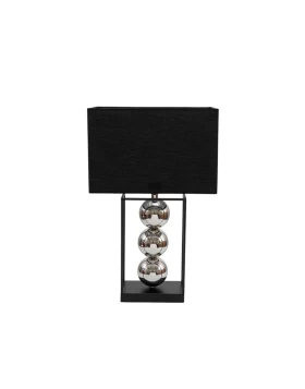 Επιτραπέζιο Φωτιστικό Μεταλλικό Μαύρο/Ασημί με Σφαίρες (55εκ.) - Zen Collection 52325