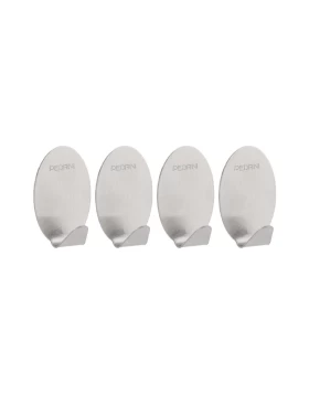 Σετ 4 Αυτοκόλλητα Κρεμαστράκια Τοίχου Inox Pedrini 5x3,5εκ. (04GD014)