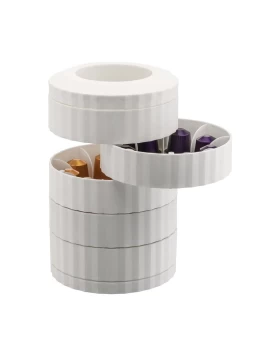 Alessi Plissé MDL19 W Θήκη για 40 Κάψουλες Espresso με 5 Περιστρεφόμενα Ράφια - Λευκό 