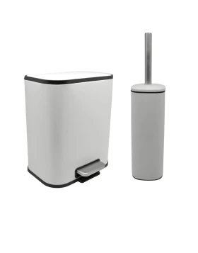 Σετ Μπάνιου SOUL 2τμχ ANKOR Άσπρο Ματ (Καλάθι 5lt Soft Close + Πιγκάλ WC) | 837564.71