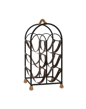 Μεταλλική Κάβα Κρασιών 6 Θέσεων Iliadis 88180 με Δερμάτινες Θήκες (27x19,5x51cm)