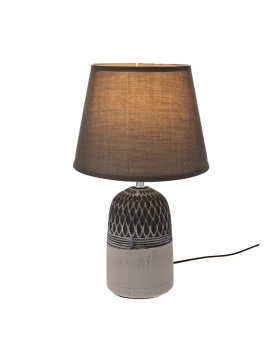 Iliadis Δίχρωμο Γκρι Κεραμικό Λαμπατέρ με Γκρι Καπέλο Φ20x32,5εκ. (91564)