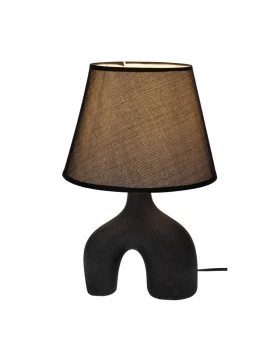 Iliadis Μαύρο Κεραμικό Λαμπατέρ με Μαύρο Καπέλο 38,5εκ. (91567)