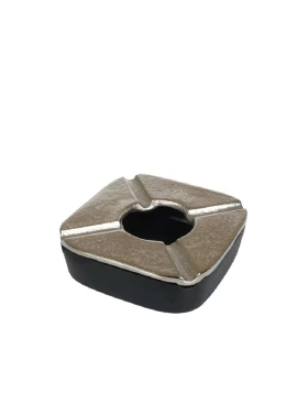 Σταχτοδοχείο Αλουμινίου Αντιανεμικό Ασημί-Μαύρο 10.5χ10.5χ3 εκ. - Espiel ASR114