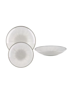 Σετ Πιάτα Πορσελάνης 20 Τεμαχίων Oriana Ferelli Water Lilly Grey (24336-64)