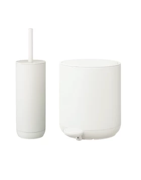 Σετ Μπάνιου Marva Scandi Λευκό Κάδος Πεντάλ 5 Lt & Πιγκάλ Μεταλλικά