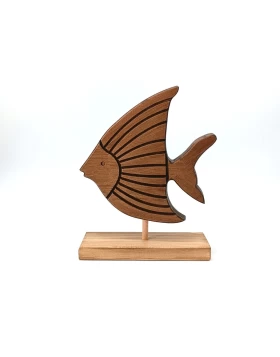 Διακοσμητικό Επιτραπέζιο Ψάρι Ξύλινο Μικρό - KorresCraft- 290-004-03