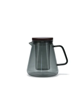 Salt&Pepper 800202 Τσαγιέρα Luma 930ml με Γυάλινο Φίλτρο & Ξύλινο Καπάκι - Smoked Grey