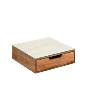 Ξύλινη Βάση για Κάψουλες Καφέ με Συρτάρι 30x30cm - 5five Acacia & Glass 190135