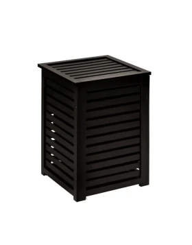 5five 160823B Καλάθι Απλύτων Ξύλινο Μαύρο 65 lt 40x40x58,5 εκ.