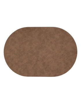 Σουπλά Atmosphera Kim Οβάλ Διπλής Όψης PVC - Καφέ/Taupe 49x33cm (212185B)