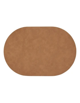 Σουπλά Atmosphera Kim Οβάλ Διπλής Όψης PVC - Camel/Μπεζ 49x33cm (212185C)
