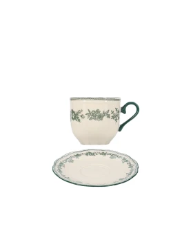 Salt&Pepper Σετ Φλιτζάνι & Πιατάκι Cyril 215ml - Green Floral Porcelain