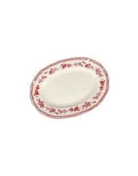 Salt&Pepper 803373 Οβάλ Πιατέλα Cyril 25,5cm - Burgundy Floral Porcelain