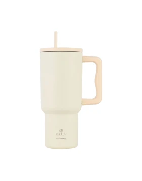 Ποτήρι Θερμός με Καλαμάκι Estia Straw Tumbler XL 900ml Lily White 01-32128