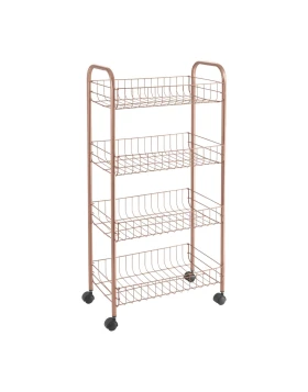 Metaltex Ascona Copper 344404000 Τρόλεϊ Κουζίνας 4 Επιπέδων 41x23x84 εκ.
