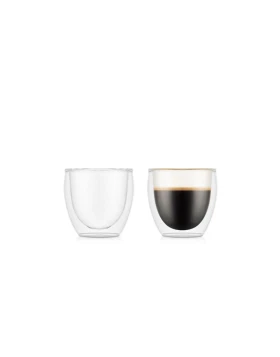 Bodum Pavina 4557-10 Ποτήρια Espresso Διπλού Τοιχώματος 80ml (Σετ 2 τεμαχίων)