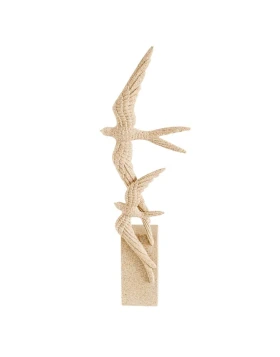 Πολυεστερικά Πουλιά σε Βάση Μπεζ 12,5x6,6x40εκ. Zen Collection 53158
