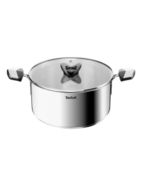 Ανοξείδωτη Χύτρα Tefal Emotion E32846 24cm με Γυάλινο Καπάκι