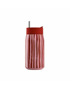 Ποτήρι Θερμός με Καλαμάκι 360 ml Estia Lens Save the Aegean Viva Stripe 01-43025