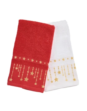 DAS HOME CHRISTMAS ΠΟΤΗΡΟΠΑΝΑ ΣΕΤ 2ΤΜΧ 30X50 0907 RED, WHITE
