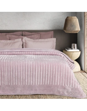 DAS HOME ΚΟΥΒΕΡΤΑ VELOUR ΥΠΕΡΔΙΠΛΗ 1383 DUSTY PINK