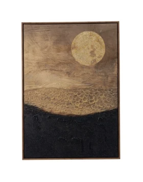 Πίνακας σε Καμβά με Κορνίζα Abstract Golden Moon 72.6x102.6εκ. - Zen Collection