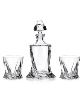Σετ καράφα 6 ποτήρια ουίσκι Bohemia Crystal Quadro