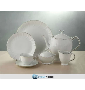 Σετ πιάτα φαγητού 72 τμχ Cryspo Trio Jasmine Platin 