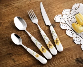 Σετ μαχαιροπήρουνα πορσελάνη 24 τμχ SPtableware Lily Yellow