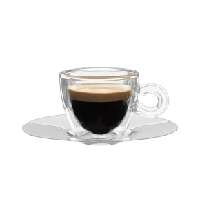 Σετ 2 φλυτζάνια/πιατάκια espresso Bormiolli Thermic Glass 10083/01