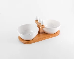 Σετ 2 μπολ για ελιές σε βάση bamboo Cryspo 65.000.138