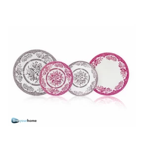 Σετ πιάτα 42 τμχ πορσελάνη SPtableware KEN Pink & Grey
