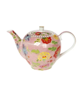 Τσαγιέρα πορσελάνη 1.6 lt Cryspo Trio Floral Pink