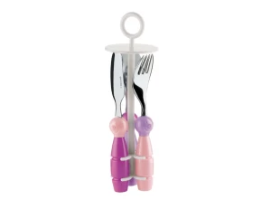 Σετ παιδικά μαχαιροπήρουνα Guzzini Billo Pink Purple 