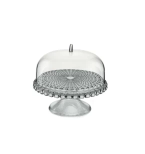 Ακρυλική τουρτιέρα με πόδι 30 εκ. Guzzini Tiffany Sky Grey