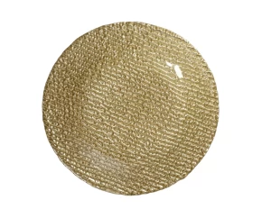 Πιατέλα στρογγυλή 33 εκ. Cryspo Trio Cotton Gold 