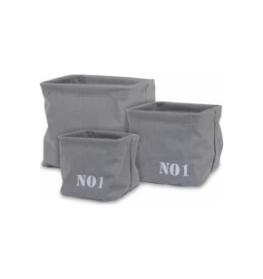 Σετ 3 υφασμάτινα καλάθια μπάνιου Arvix Gris 12301