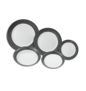 Σετ πιάτα φαγητού 20 τμχ πορσελάνης HFA Orbit Dark Grey