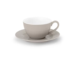 Φλυτζάνι πιάτο cappuccino 220 ml Cryspo Trio Jasper Light Grey