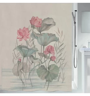 Υφασμάτινη κουρτίνα μπάνιου 180 χ 200 εκ. Spirella Jaya Beige