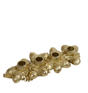 Κηροπήγιο 4 Θέσεων Βελανίδια σε Χρυσό Χρώμα 29εκ. Espiel MT2623K2