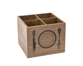 Ξύλινη βάση για μαχαιροπήρουνα 15 χ 15 χ 12 εκ. Deco 77554