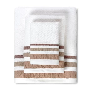 Cryspo Trio σετ πετσέτες 3 τμχ Jacquard Plade Beige 02.531.10