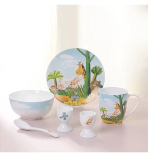 Παιδικό σετ φαγητού 5 τμχ πορσελάνη Cryspo Trio Zoo